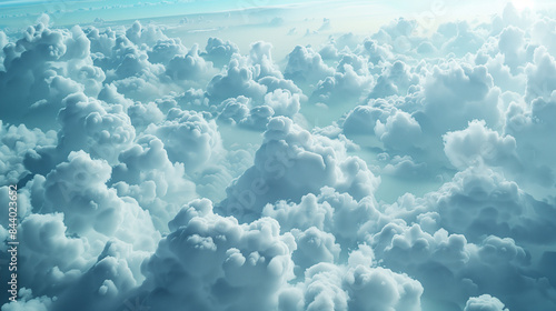 Aerial view of cumulus clouds during the daytime