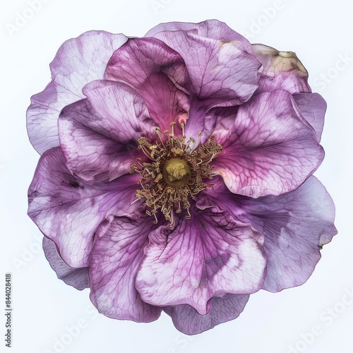 flower Photography, Comte de Chambord Rose, Close up view, Isolated on white Background