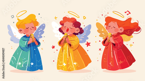 Angel choir singer icon. Clipart image isolated on