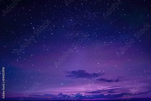 A starry night sky with purple and blue hues