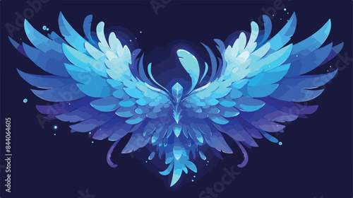 Blue freedom Wings emblem. Heraldic Coat of Arms de