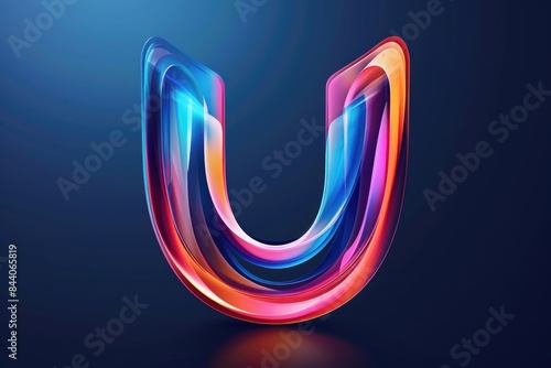 A creative illustration of the letter u composed of colorful lines