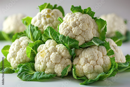 Organic cauliflower isolated against a white backdrop