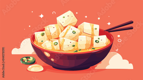 Chinese Chou Dou Fu - Chinese Stinky Tofu flat vect
