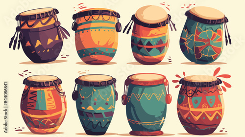 Conga drums line drawing vector design. Percussion