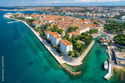 Aerial view of the Zadar town in Dalmatia region of Croatia.