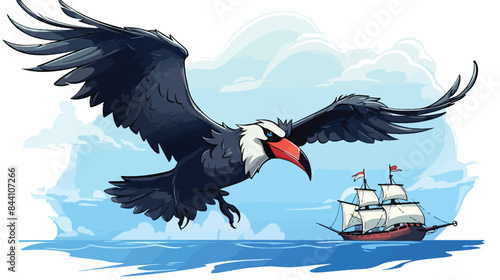 Frigate bird clipart isolated vector illustration.