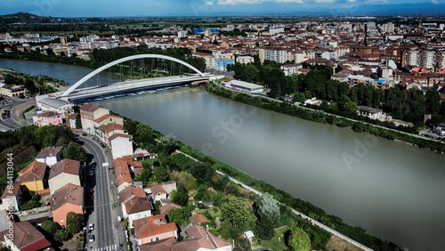 Meier Bridge in Alessandria from the drone, Piedmont, Italy