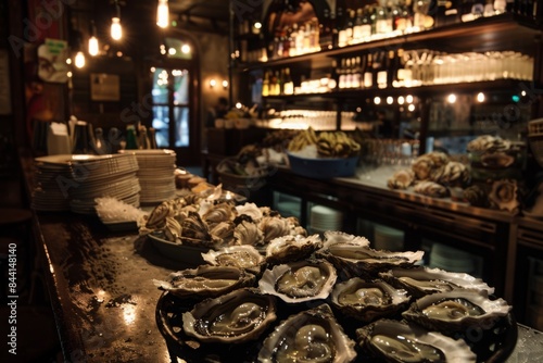 Oyster bar with various types