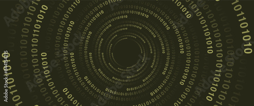 abstract binary number in circular concentric pattern, hi tech vector design for tech, science, background