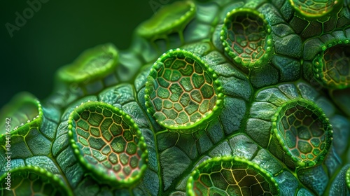 Leaf stomata in the style of Nikon D850, macro photography, 32k UHD, National Geographic photo, high detailed, focus stacking