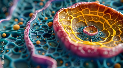 Plant cell structure in the style of Nikon D850, macro photography, 32k UHD, National Geographic photo, high detailed, focus stacking