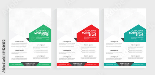 New style a4 flier design with editable EPS-10 source file. Print marketing materials handouts, leaflets, or handout design.