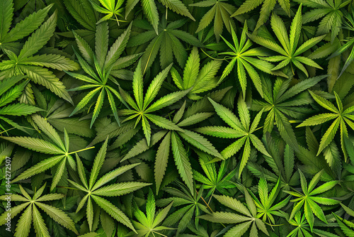 marijuana cannabis leaves background, Generative Ai