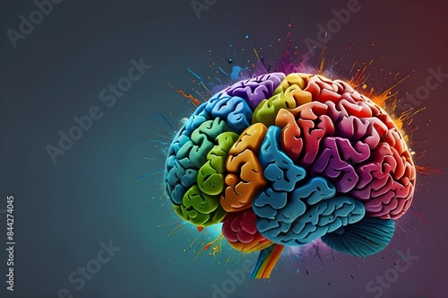 A mental state in the human mind is represented by rainbow colors.