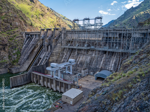 The Hells Canyon Dam on the Snake River at the Oregon Idaho border