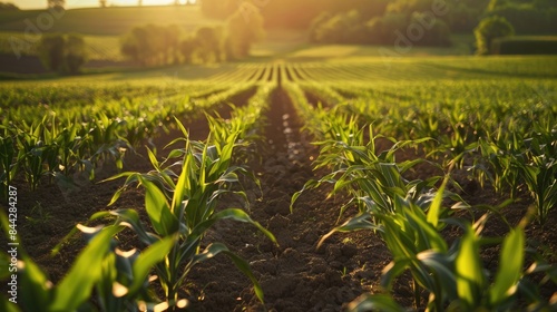 Healthy Corn Field as a Symbol of Successful Organic Crop Production