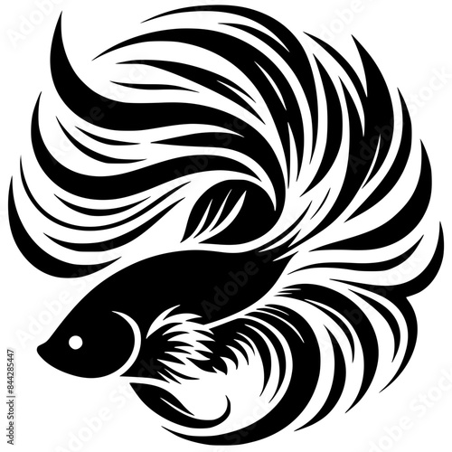 Betta fish design silhouette