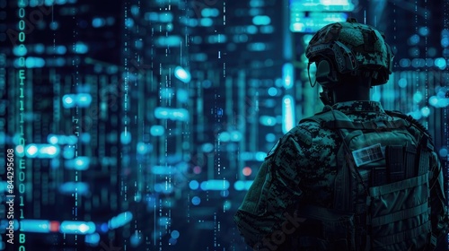 A cyber warfare specialist tracks digital threats, the frontline of defense in the invisible battlefield of data