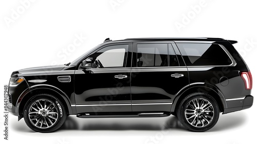 Sleek Black Luxury SUV Truck with Tinted Windows and Chrome Accents