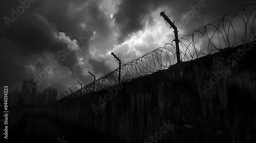 barbed wire barrier