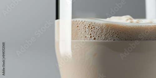 Casein protein in a glass of milk