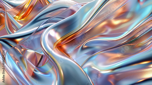 Glassy fabric with flowing waves in 3D