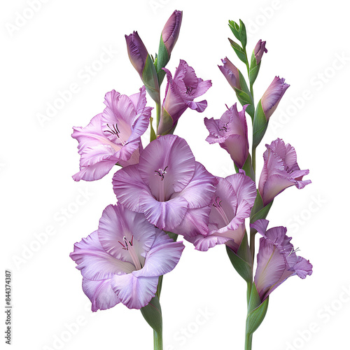 Purple gladiolus flower PNG. Gladiolus flower top view PNG. Gladiolus flower summertime bloom flat lay isolated