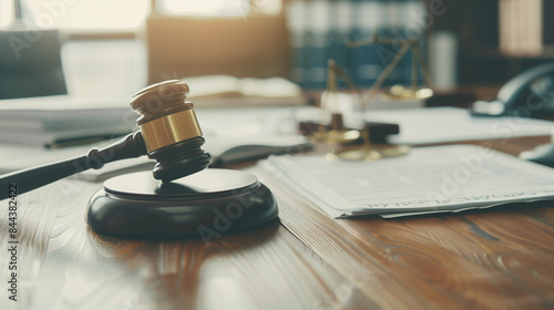 Law and Justice Concept with Judge Gavel and Law Book in a Law Library, Legality and Legal System