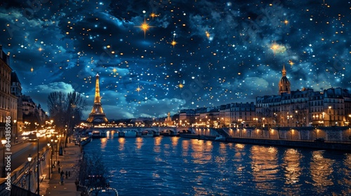 Starry Night Over Cityscape