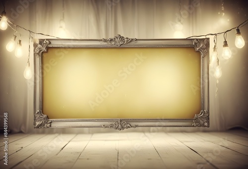 Gold frame background glitter bokeh golden wedding copy space abstract backdrop, banner poster header design
