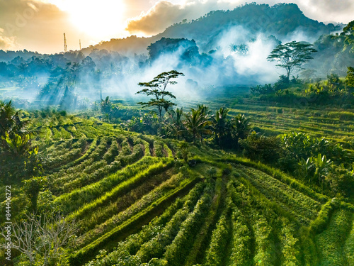 Landscape of Sidemen, in Karangasem Regency, Bali, Indonesia