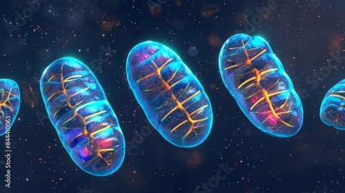 A series of images capturing the different stages of mitochondrial fission from elongation to separation