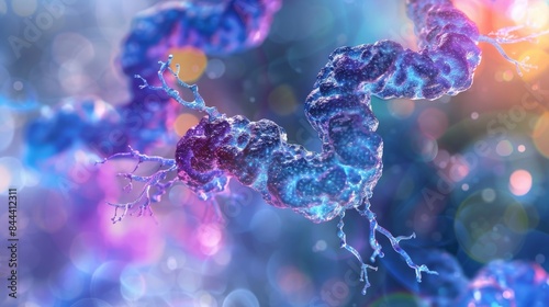 A microscopic image of an inheritable epigenetic marking such as a yl group being passed down through cell division and leading to gene silencing in offspring