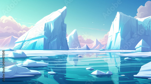 Greenland Icebergs Lagoon cartoon