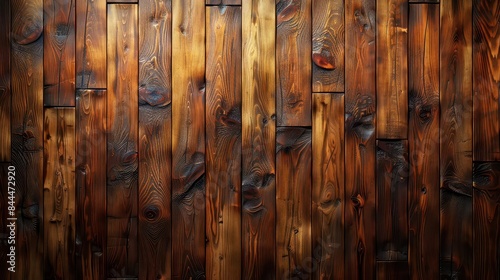 Close-up of dark wooden planks arranged vertically, showcasing rich textures and colors, perfect for background or texture use in design projects.