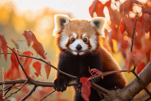 Red Panda at outdoors in wildlife. Animal
