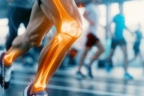 Close Up Of A Persons Kneecap Showing Bone Structure During Exercise