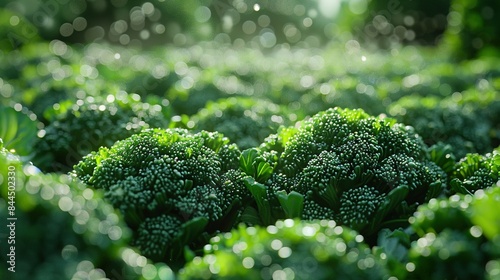  Close-up of broccoli with water droplets on florets