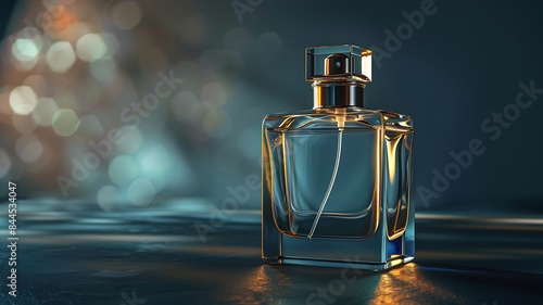 A perfume bottle on dark background