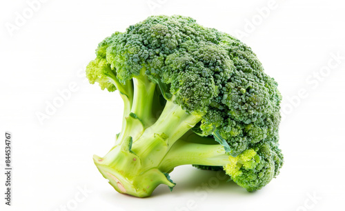 Fresh bunch broccoli on white background. Healthy vegan food.