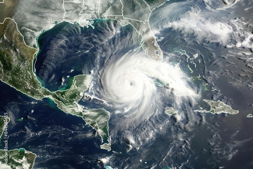 Hurricane typhoon in the Caribbean Sea Gulf of Mexico