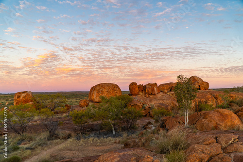 Devil's Marbles/Karlu Karlu during blue hour, Northern Territory, Australia