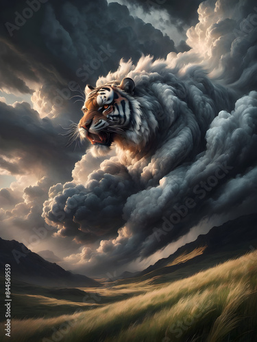 tiger in the sky