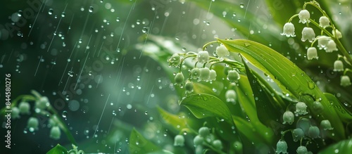 Enchanting Rainy Garden: Stunning Lily of the Valley Flowers
