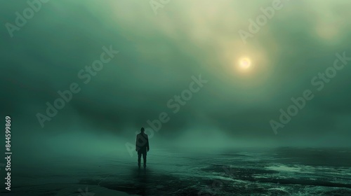 Generate an image that portrays the feeling of being alone yet in need of help