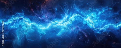 Dynamic blue energy waves abstract cosmic background
