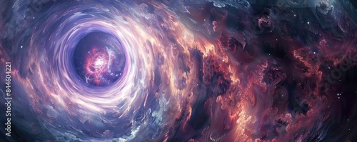 Swirling galaxy nebula cosmic dust vibrant colors