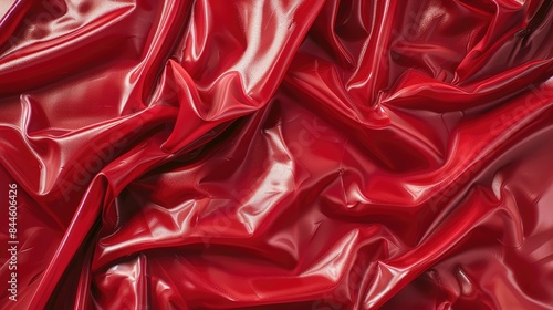 Red latex folds background. AI generated.