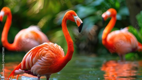 Flamingos Wading Birds in the Family Phoenicopteridae